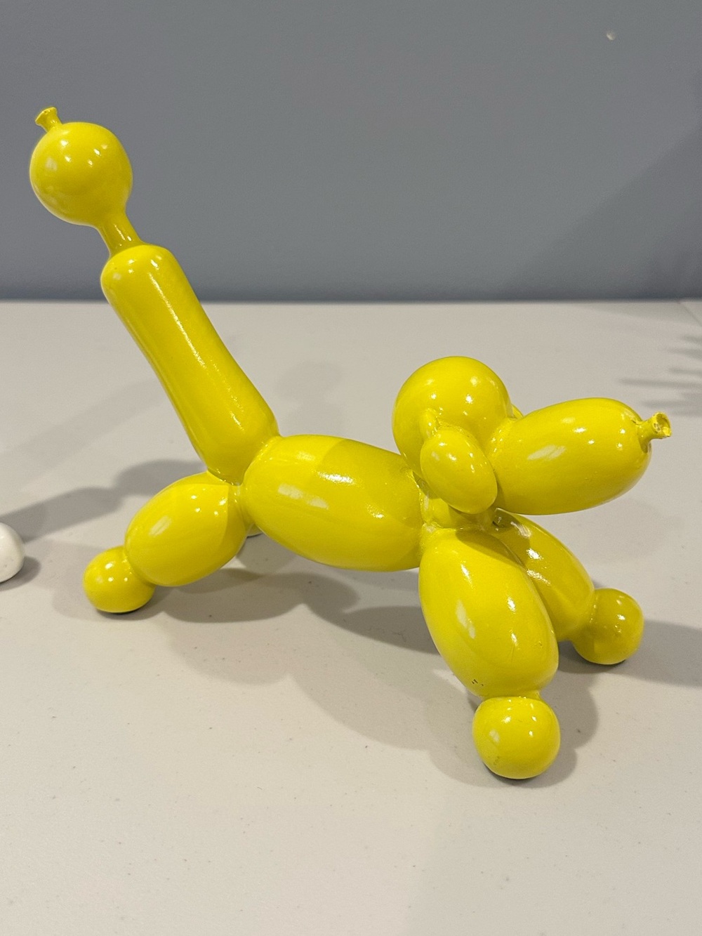 Decorative Polyresin Balloon Dog Pop Art Style Sculpture, 8.5in long, Yellow